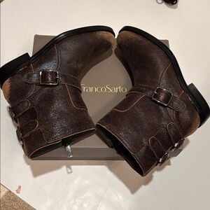 New NWT Franco Sarto Brown Leather Boots Prina booties ankle